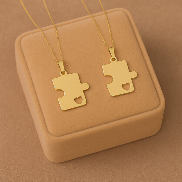Two-Piece Puzzle Pendant Necklace