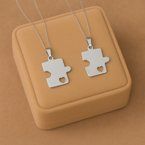 Two-Piece Puzzle Pendant Necklace