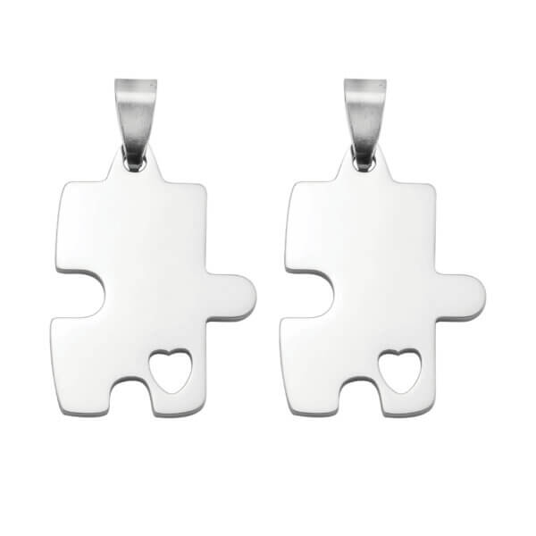 Two-Piece Puzzle Pendant Necklace