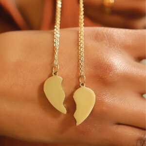 Split Heart Engravable Necklace