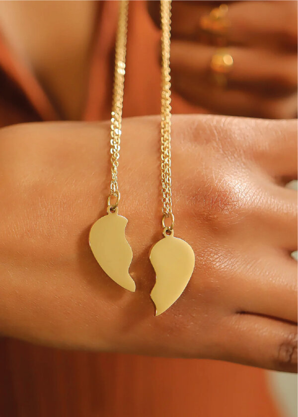 Split Heart Engravable Necklace