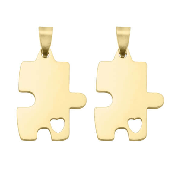 Two-Piece Puzzle Pendant Necklace