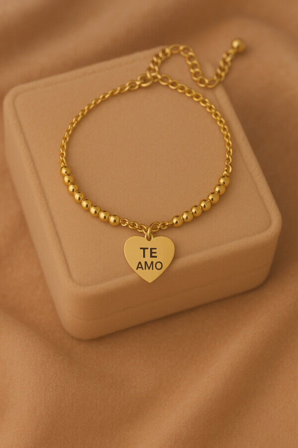 Adjustable Heart Bead Bracelet