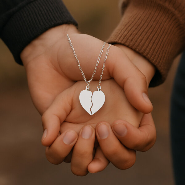 Split Heart Engravable Necklace