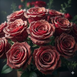 Fairy dust throughout the bouquet